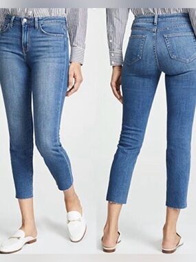 L'agence EL Matador Jeans Medium Wash Raw Hem Size 27